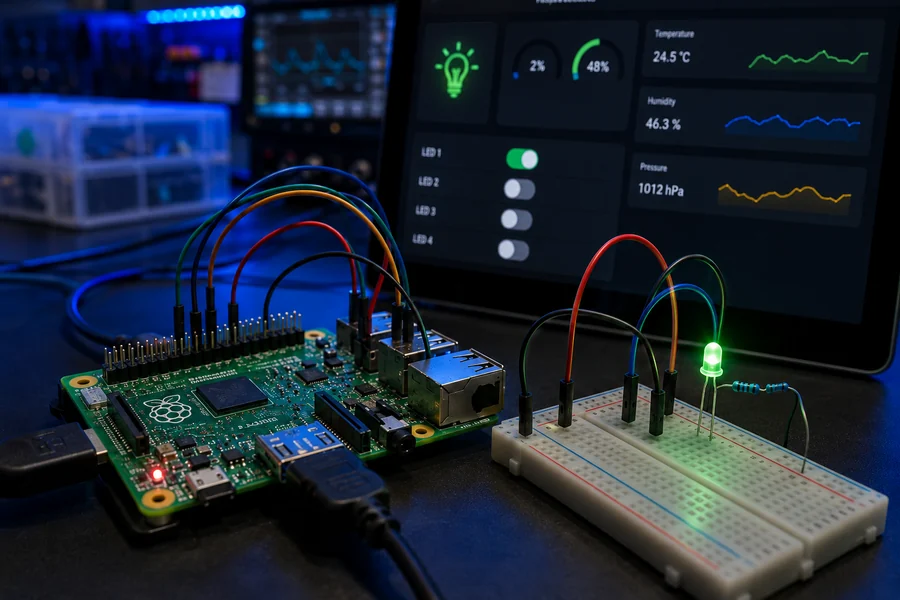 Close-up image for Raspberry Pi Flask Web Dashboard