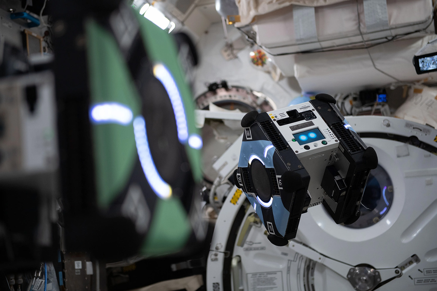 NASA Astrobee robot inside the International Space Station showing broader AI robotics context
