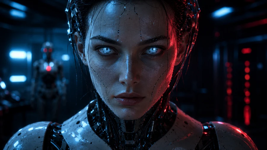 Creepy humanoid AI robot video thumbnail