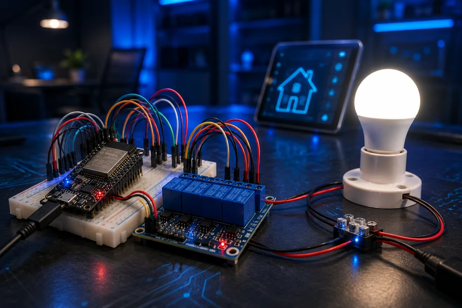 ESP32 relay smart light low voltage demo