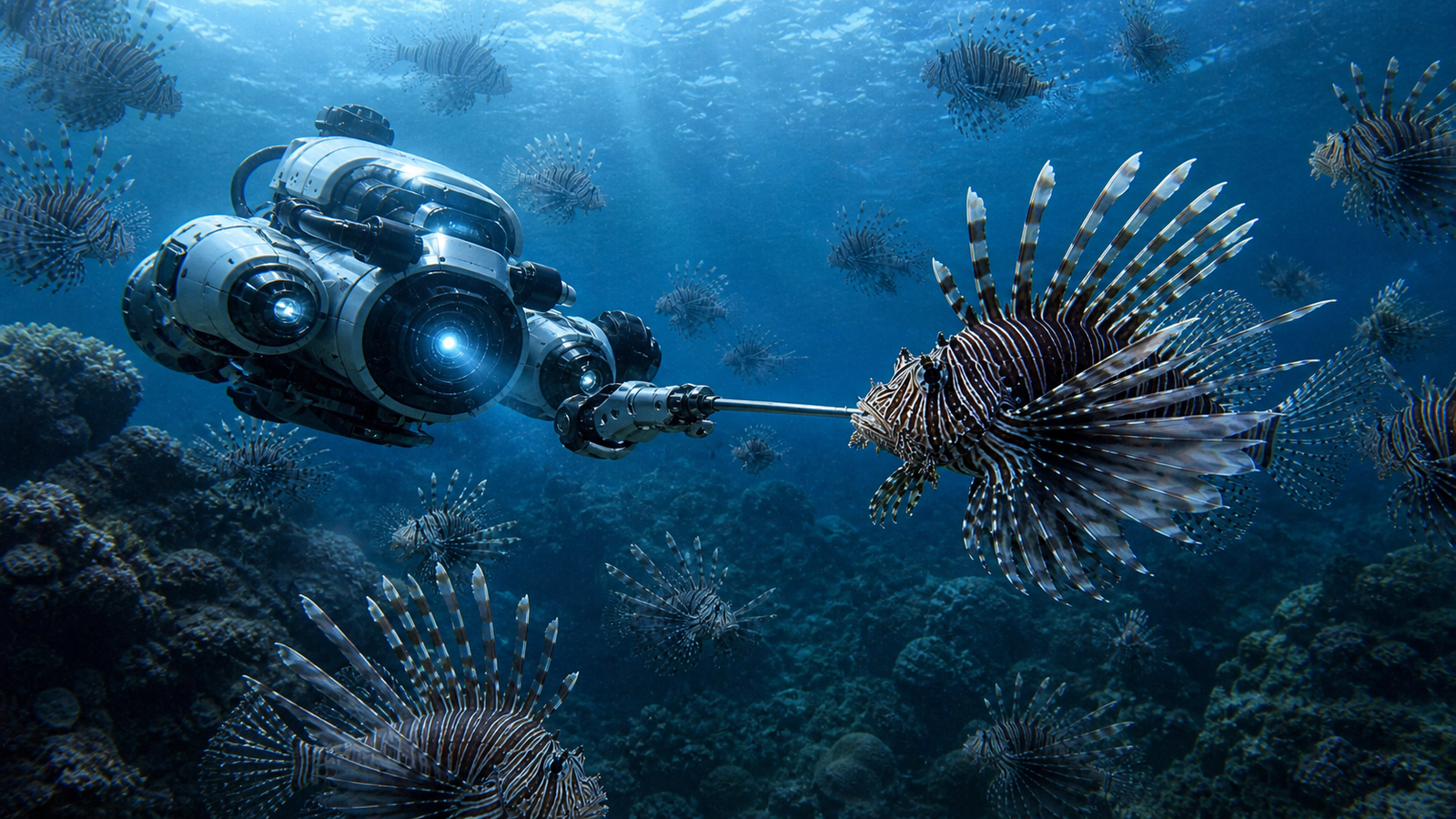 Robot hunting invasive lionfish video thumbnail