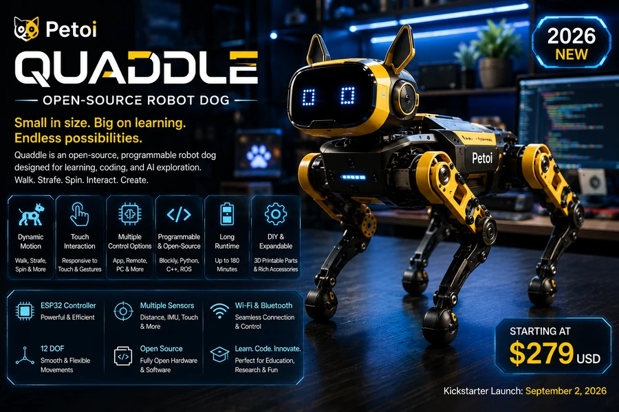Quaddle robot by Petoi