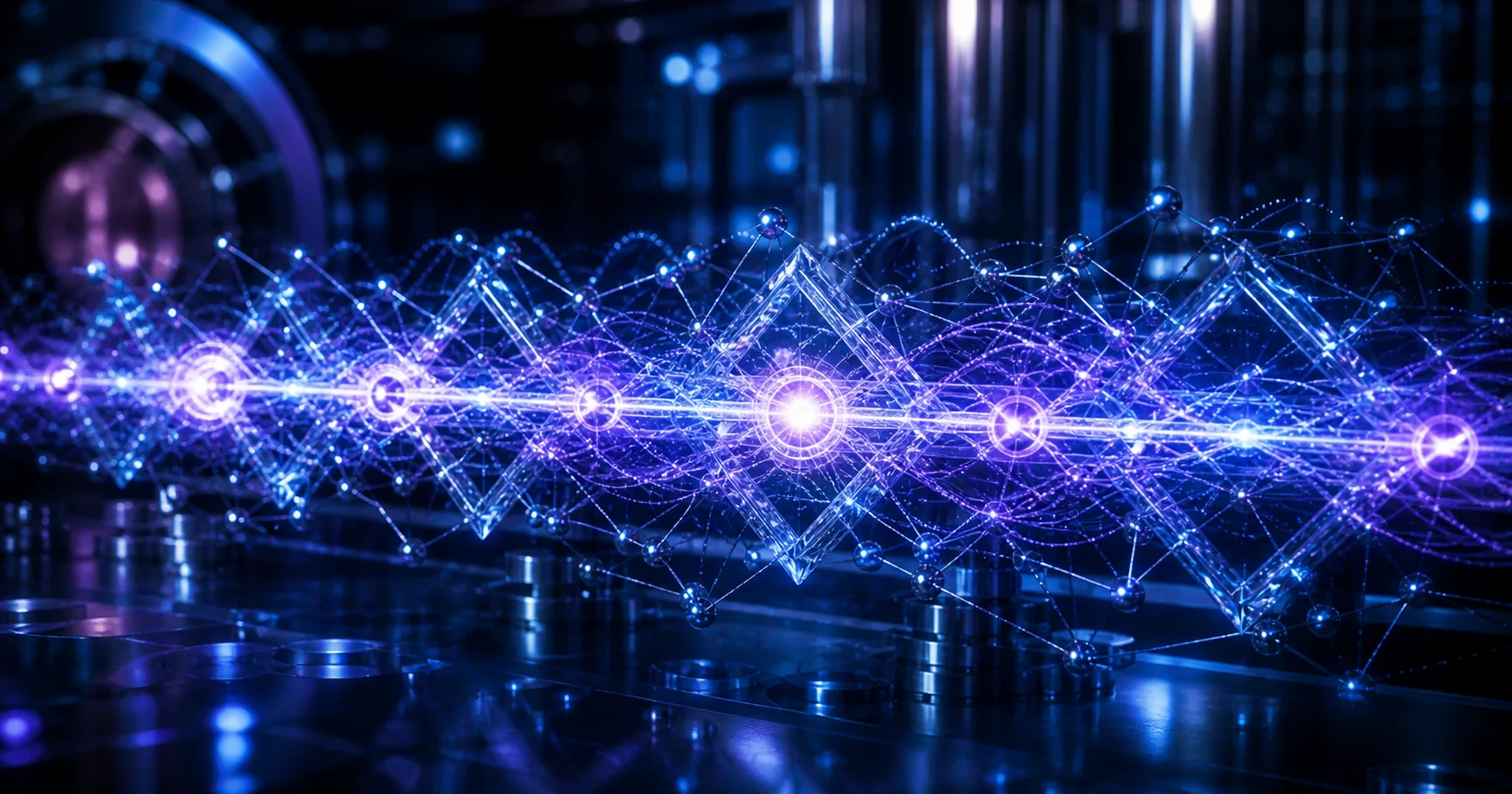 Quantum information transfer through a glowing crystal lattice