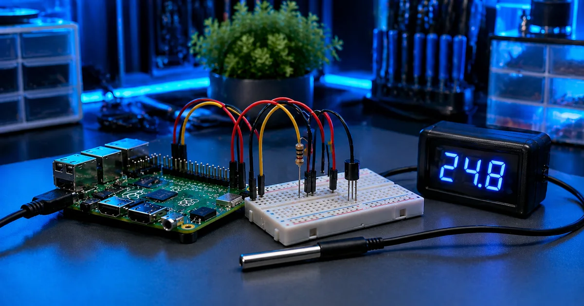 Raspberry Pi temperature monitor social share project image