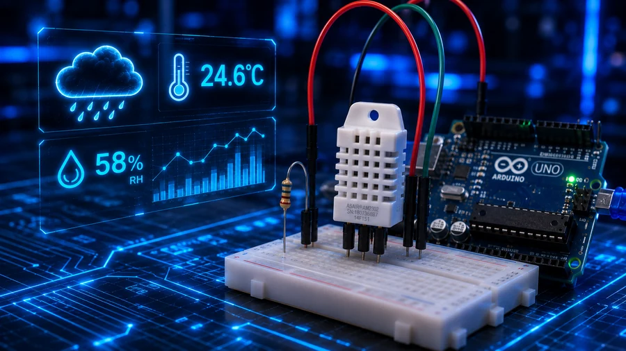 DHT22 Arduino sensor setup video thumbnail