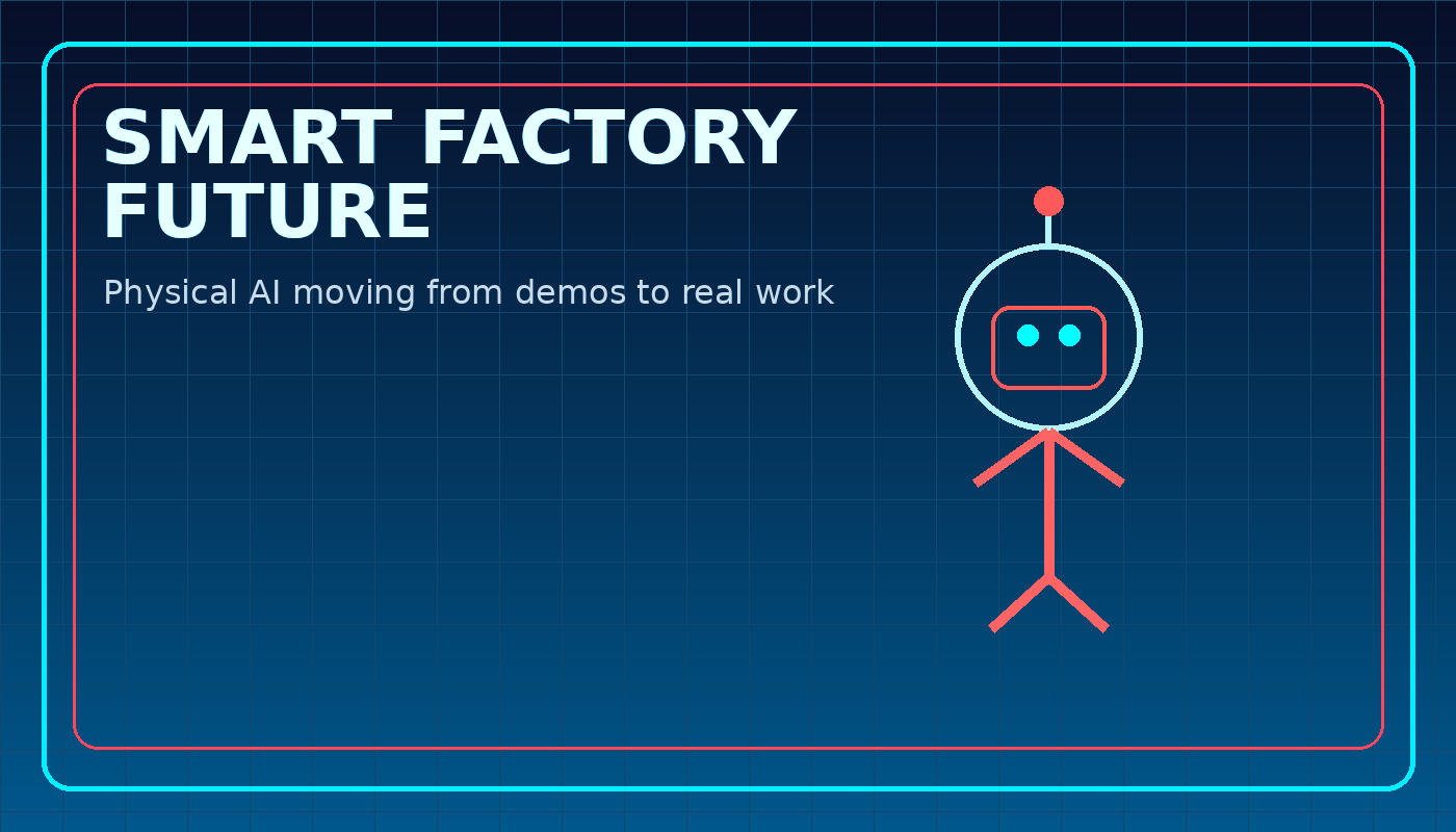 Smart factory robotics graphic