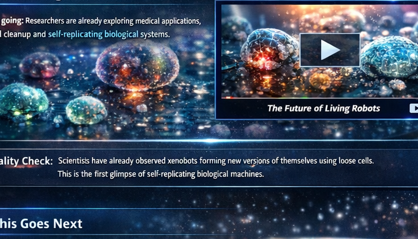Futuristic xenobot cluster suggesting the future of living robotics