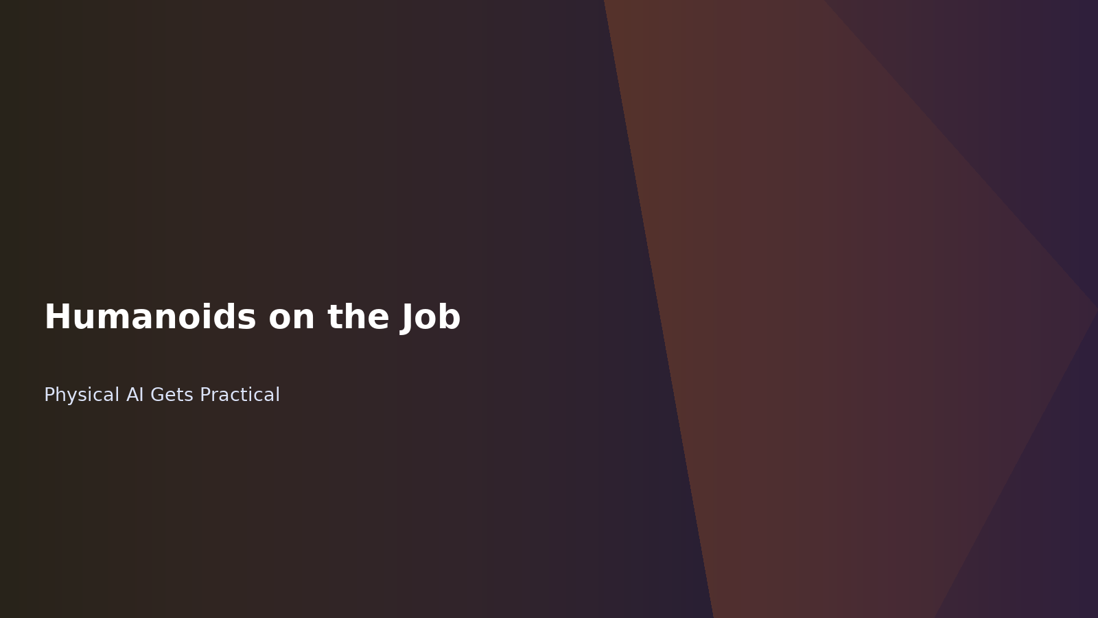 Humanoids on a job site - Physical AI banner