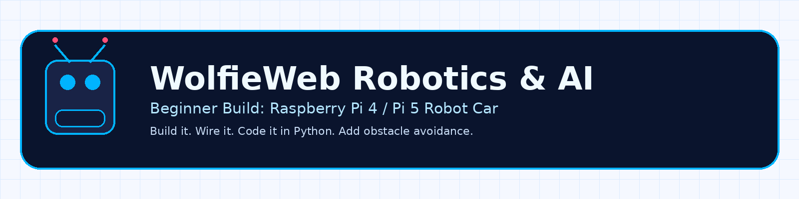 WolfieWeb Robotics & AI beginner robot tutorial banner